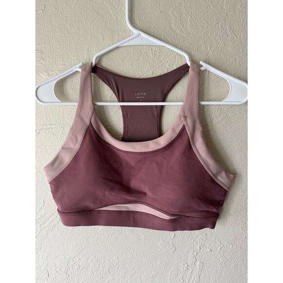 NWOT Johnny Was Calme Color Block Sprort Bra Sz L in Mauve - Picture 1 of 6
